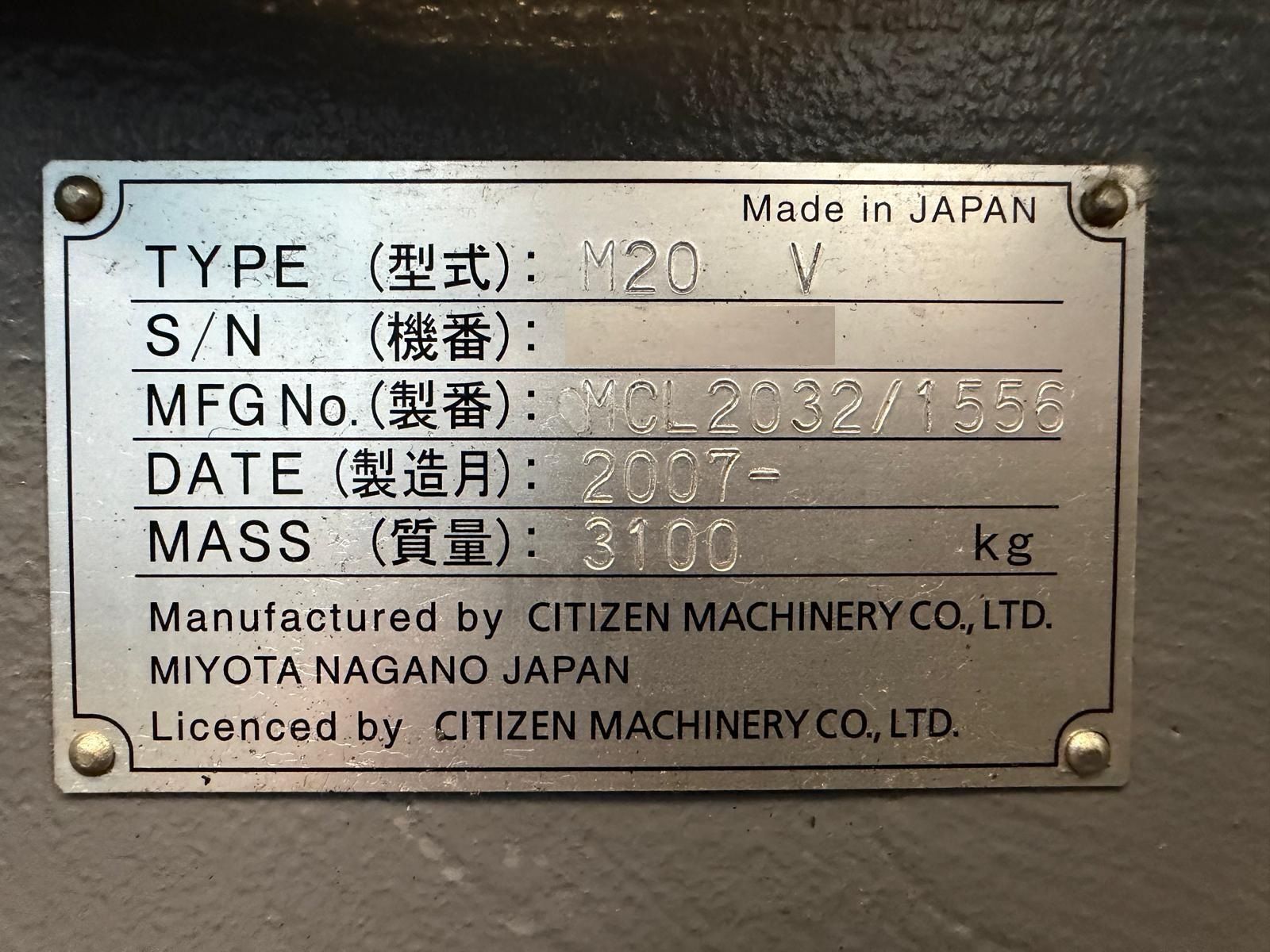 Citizen Cincom M20V CNC Swiss Type Automatic Lathe - Bar Feeder 10