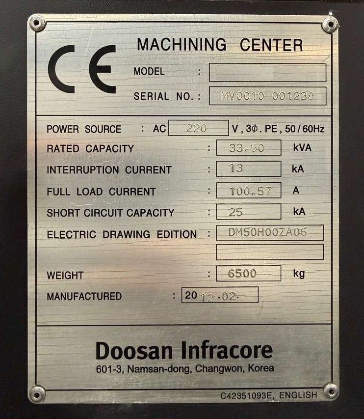 Doosan DNM-500 CNC Vertical Machining Center - 12,000 RPM TSC Mill 17