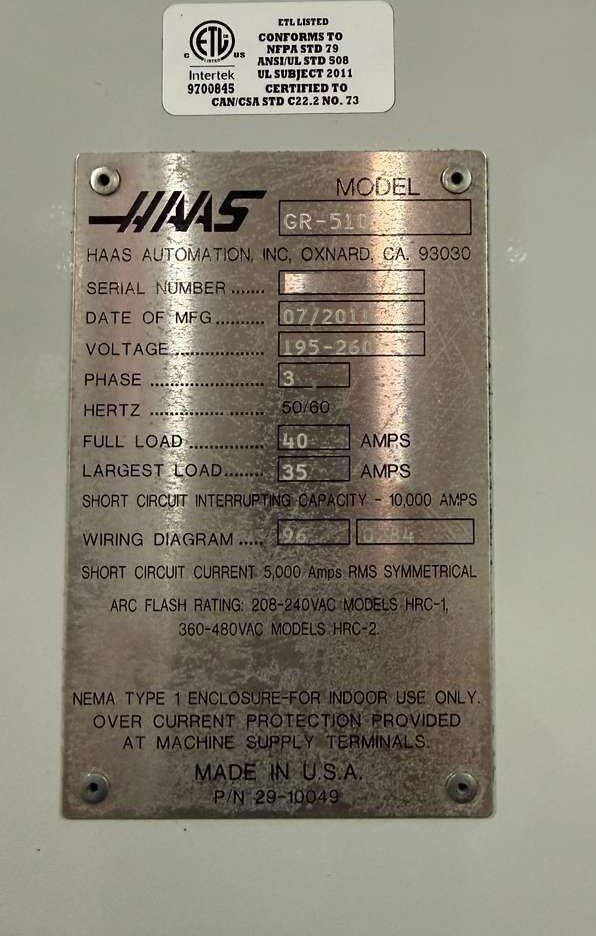 Haas GR-510 CNC Gantry Router - 10,000 RPM, 20 ATC, Extended Z Axis Clearance Mill 8