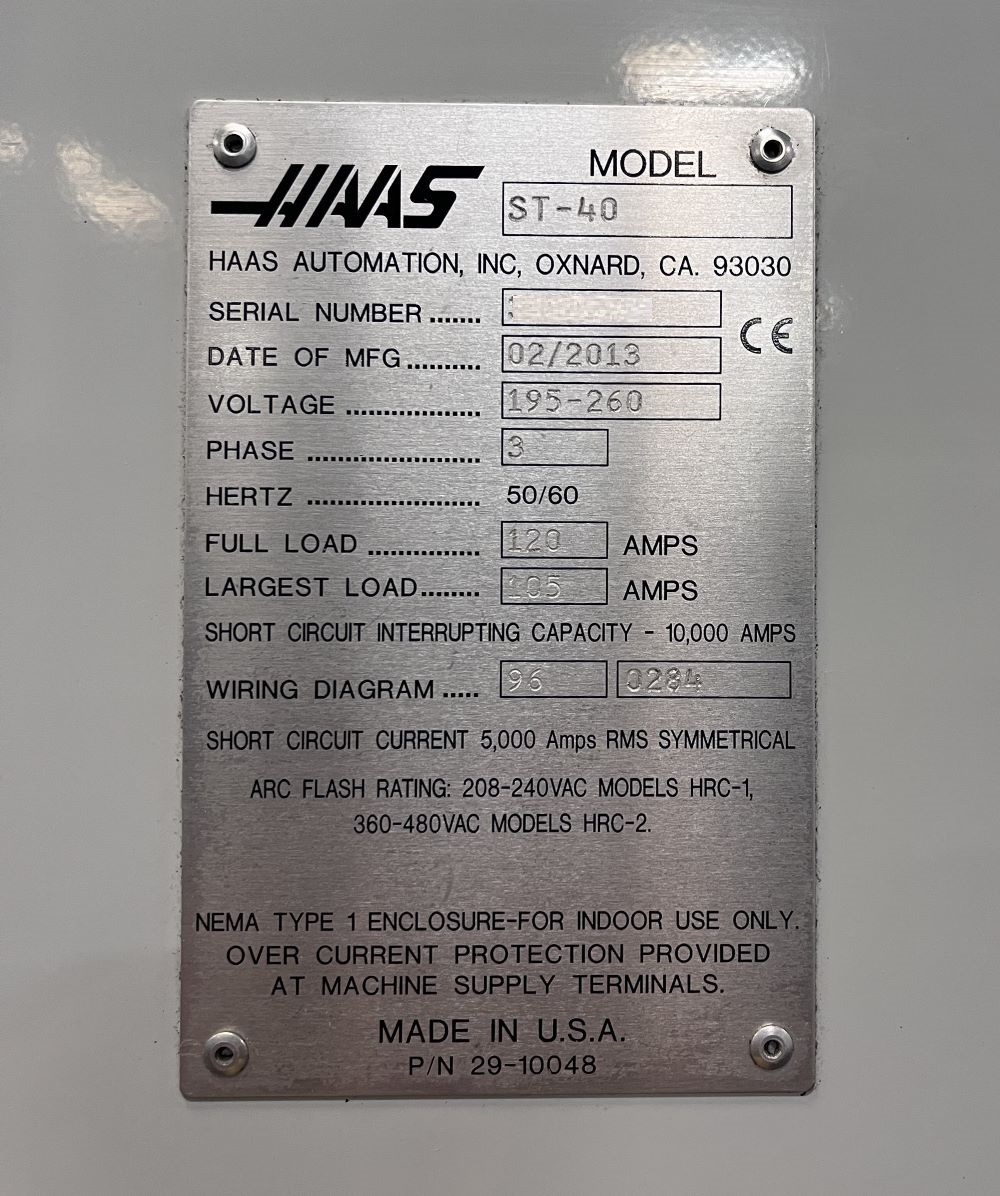 Haas ST-40 CNC Turning Center - Big Bore Lathe 22