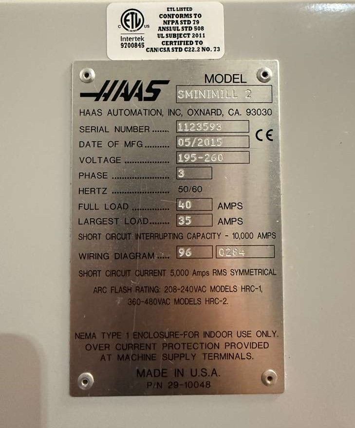 Haas Super Mini Mill 2 CNC Vertical Machining Center 17