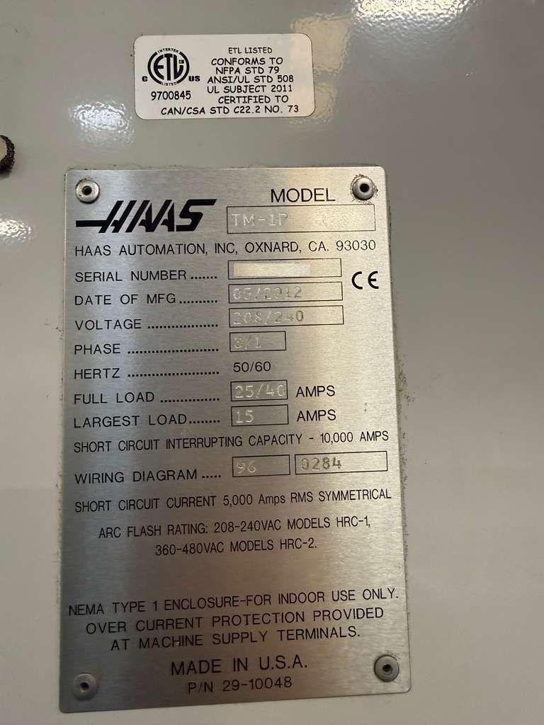 Haas TM-1P Tool Room CNC Mill - 2012 9