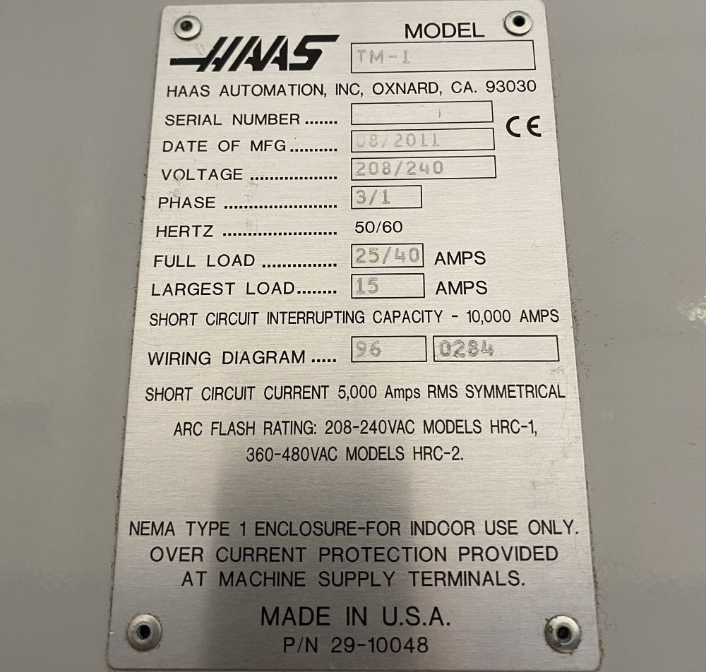 Haas TM-1 Tool Room CNC Mill 15
