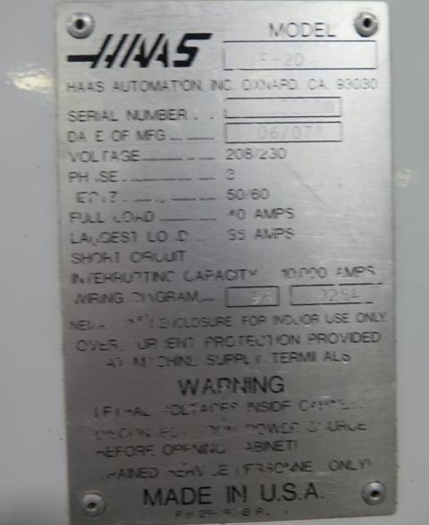 Haas VF-2D CNC Vertical Machining Center - Mill 8