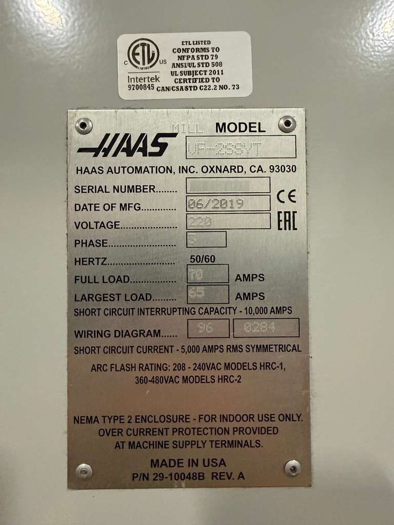 Haas VF-2SSYT CNC Vertical Machining Center - 2019 4th Axis Mill 14