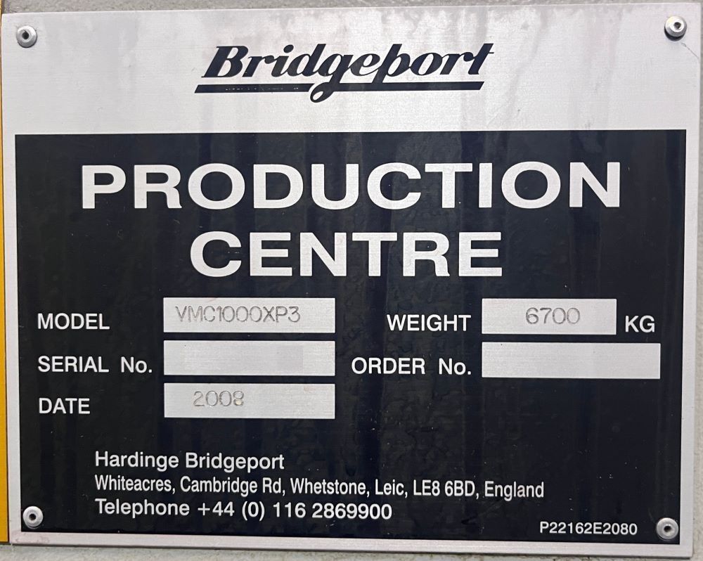 Hardinge Bridgeport 1000 XP3 CNC Vertical Machining Center 18