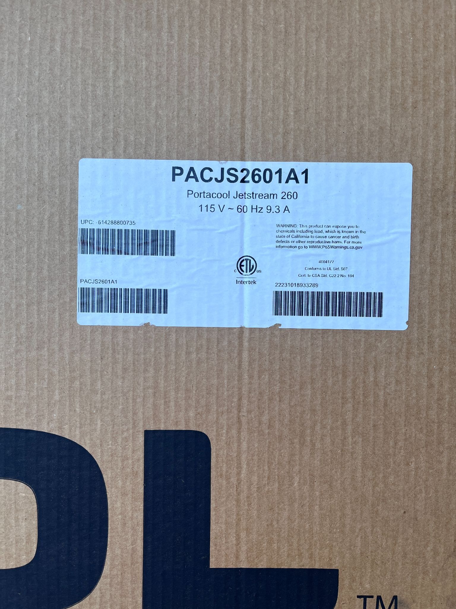 Portacool Jetstream 260 PACJS2601A1 Swamp Cooler New in Box
