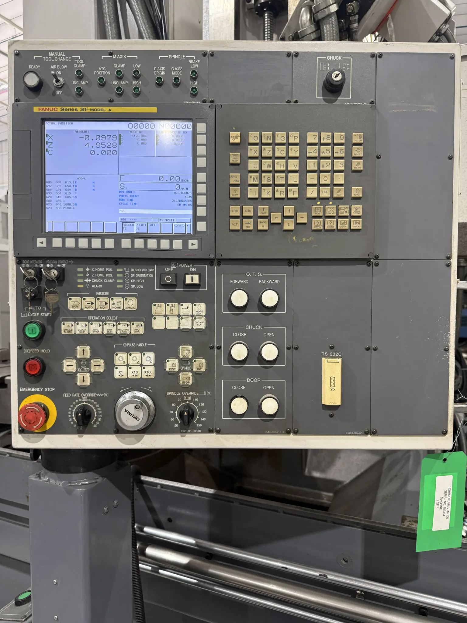 Okuma VTM-100 CNC Vertical Turning Center - Live Tool C Axis VTL 4
