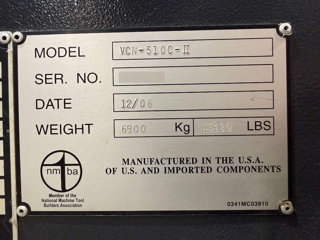 Mazak VCN 510C-II CNC Vertical Machining Center - Mill 17