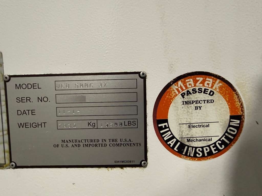 Mazak VCU 500C 3X CNC Vertical Machining Center - Mill 23