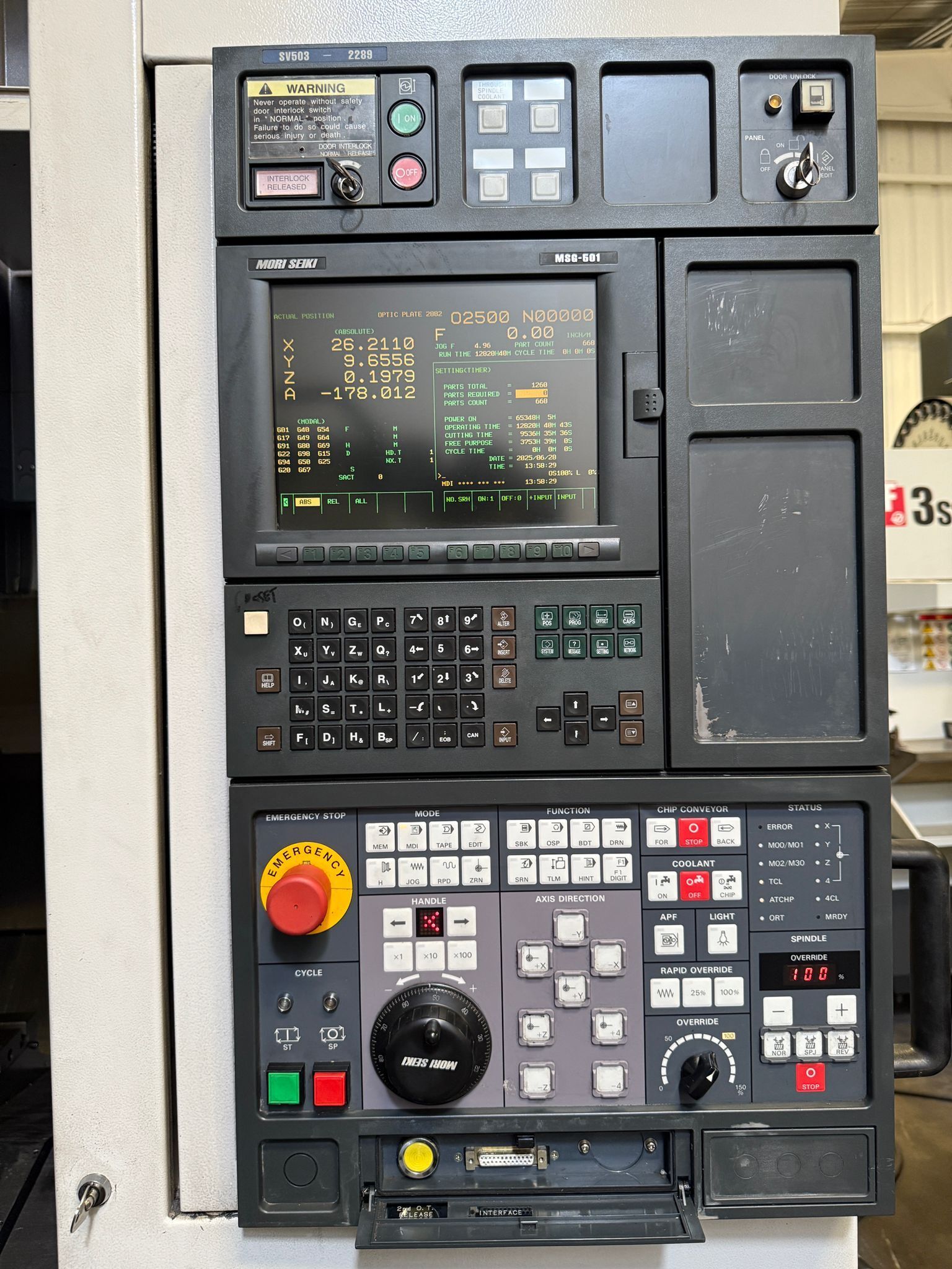 Mori Seiki SV-503/40 CNC Vertical Machining Center - 4th Axis Ready Mill 4
