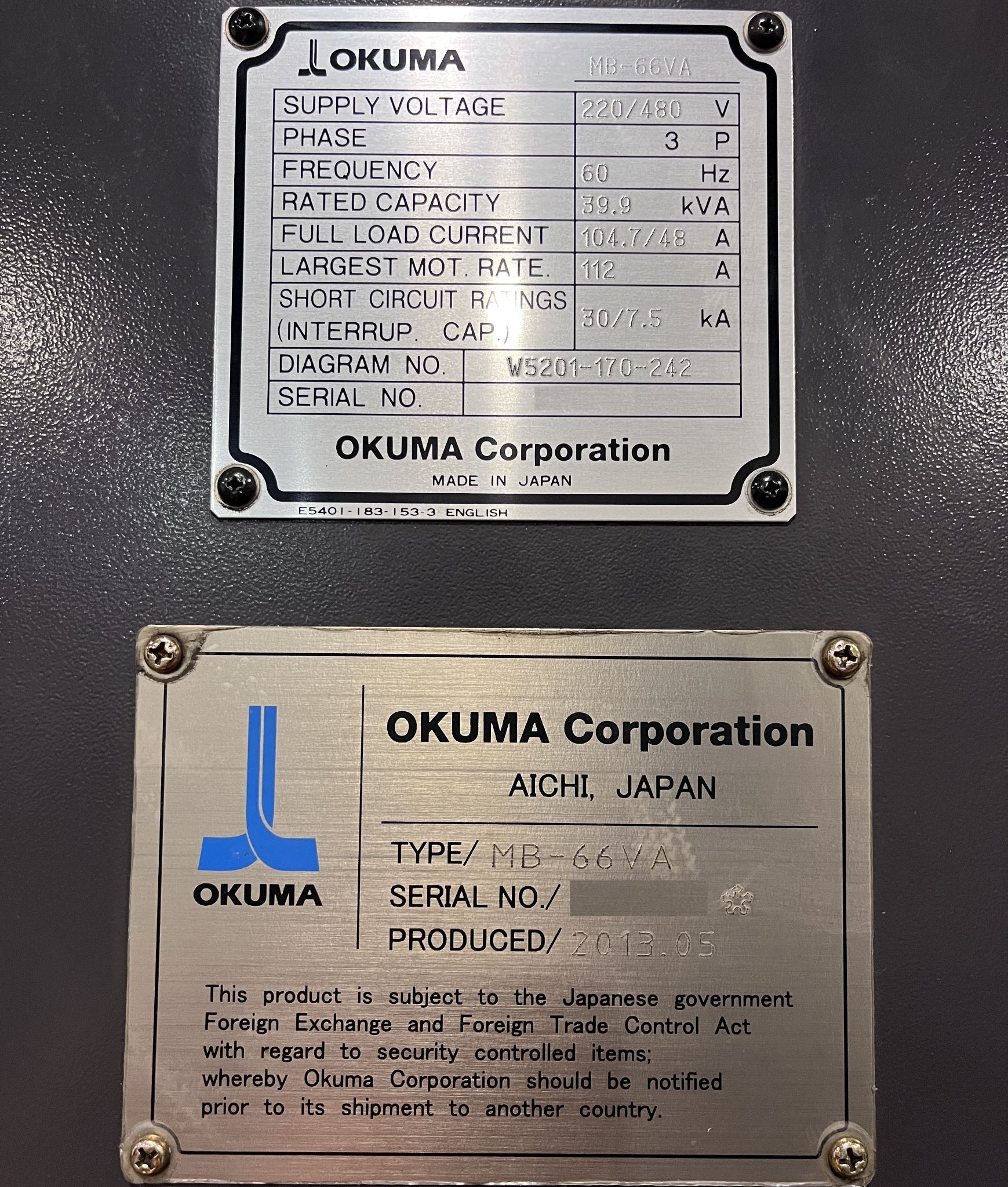 Okuma MB-66VA CNC Vertical Machining Center - TSC, 15,000 RPM Mill 15