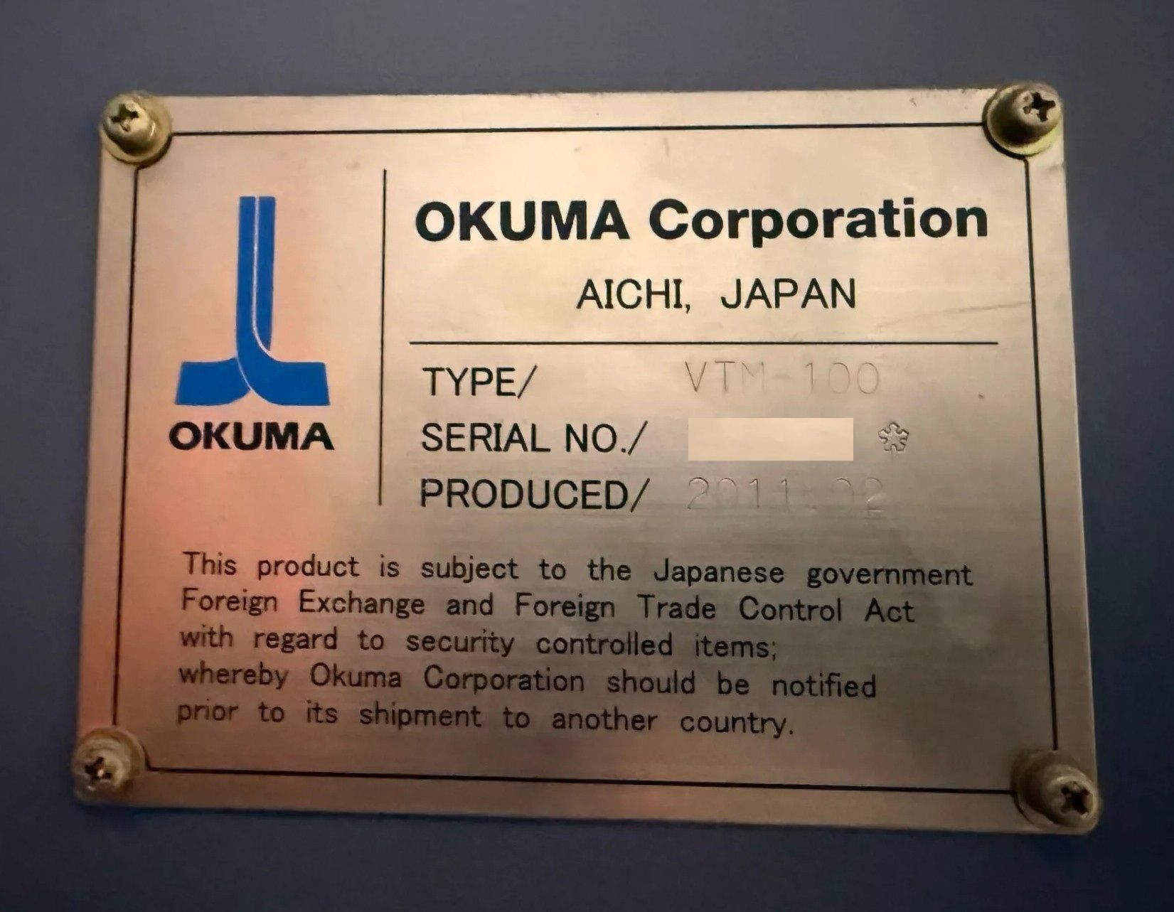 Okuma VTM-100 CNC Vertical Turning Center - Live Tool C Axis VTL 17