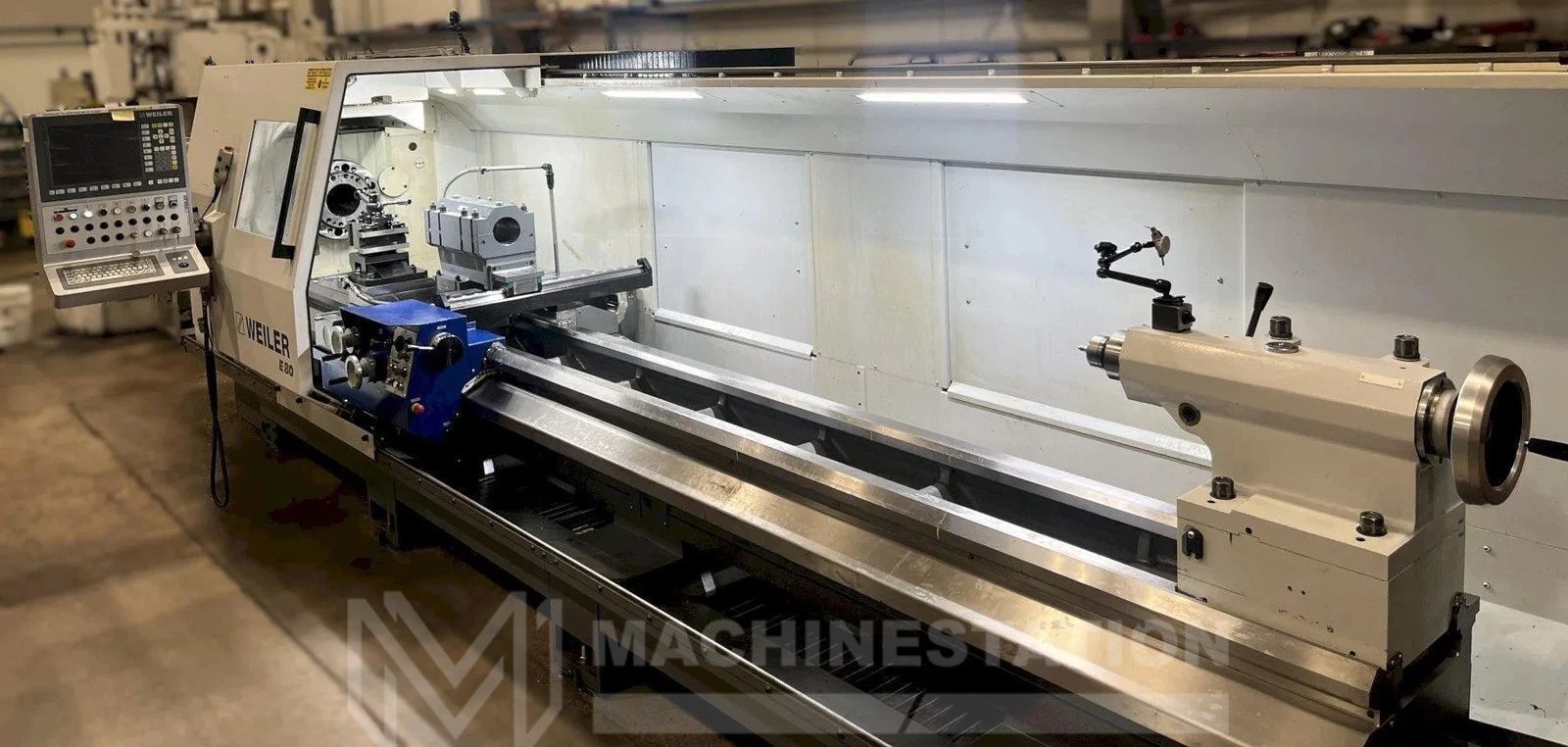 Weiler E80 x 4500 Flat Bed CNC Lathe - 2017 6.5" Big Bore, 177" Long Bed 0