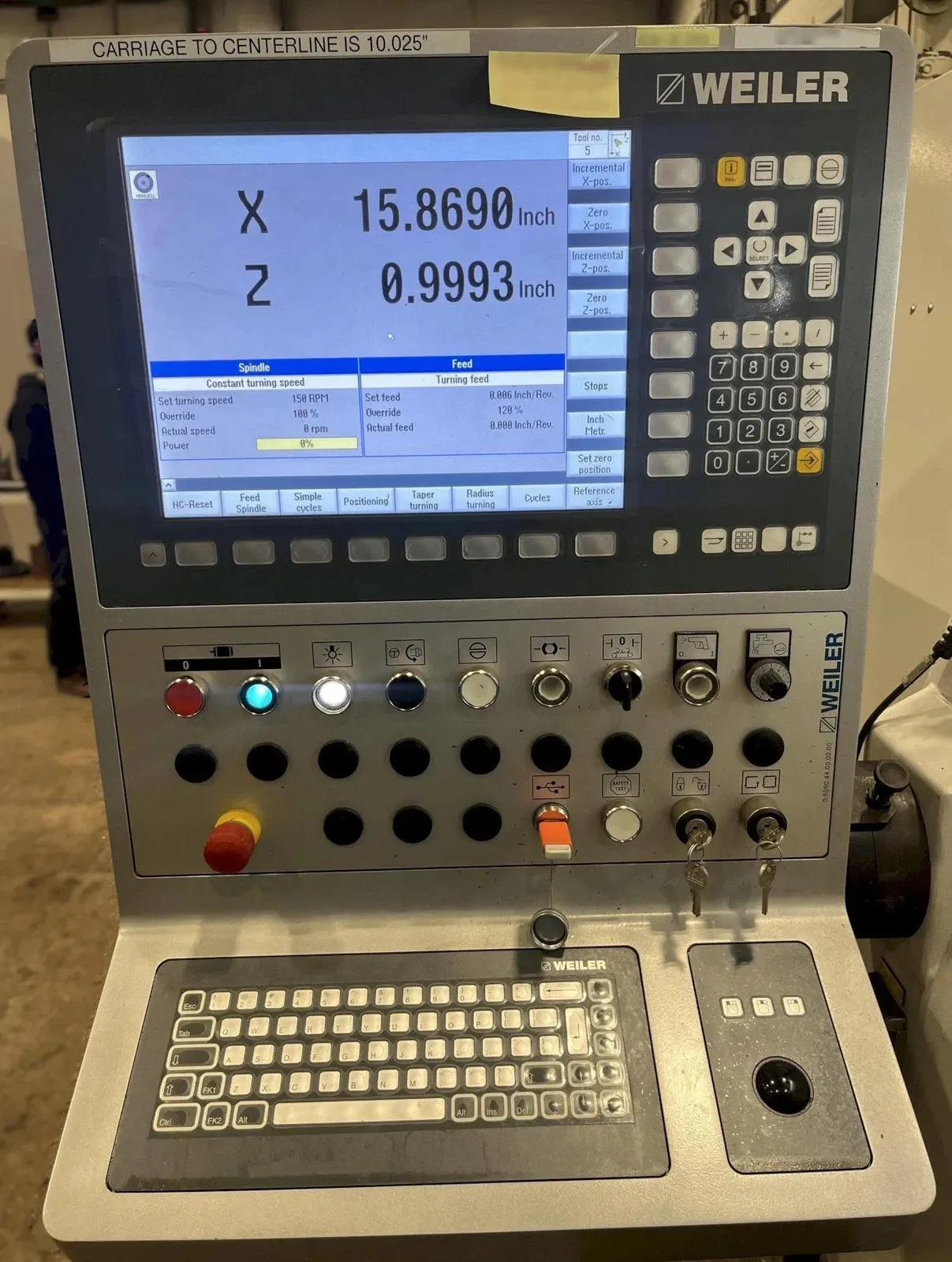 Weiler E80 x 4500 Flat Bed CNC Lathe - 2017 6.5" Big Bore, 177" Long Bed 4