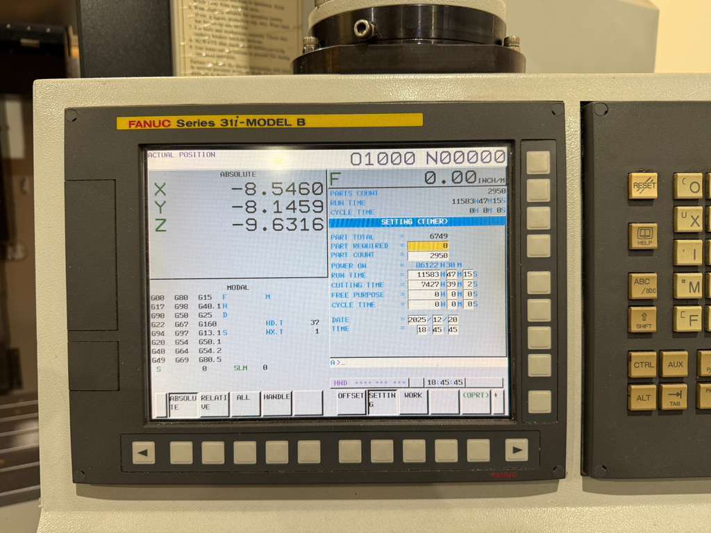 Yama Seiki AF-1060 CNC Vertical Machining Center - 12000 RPM TSC Mill 8