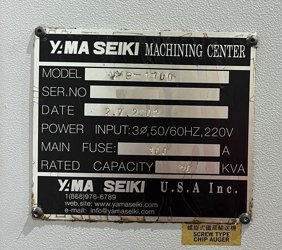 Yama Seiki VMB-1100 CNC Vertical Machining Center - Mill 11