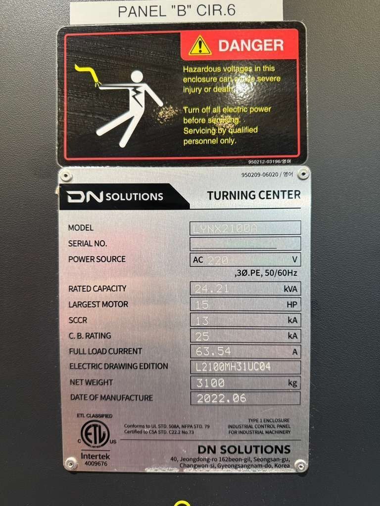 Doosan DN Solutions Lynx 2100A CNC Turning Center - 2022 Bar Feeder Lathe 23