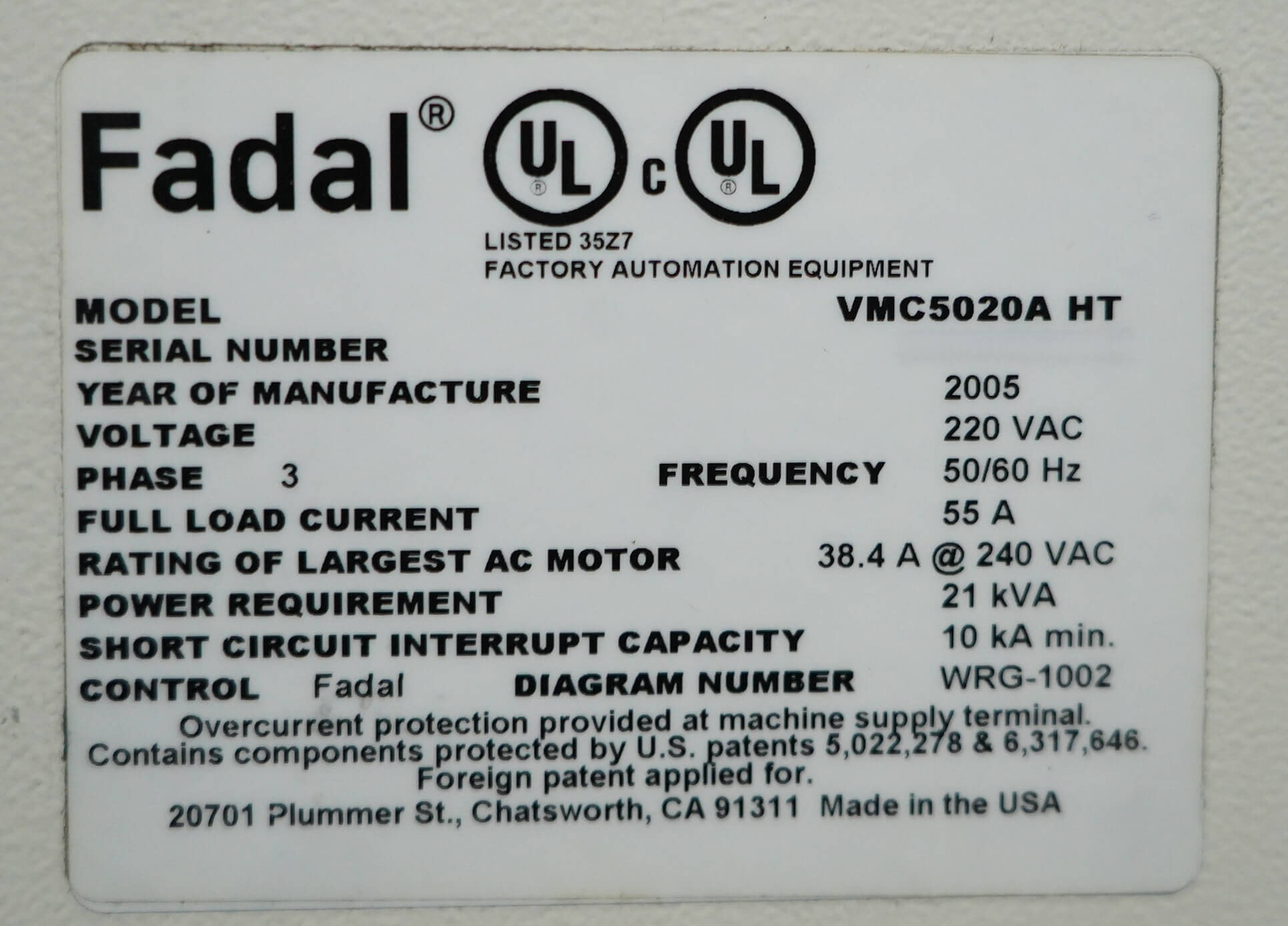 Fadal VMC 5020A HT (2)