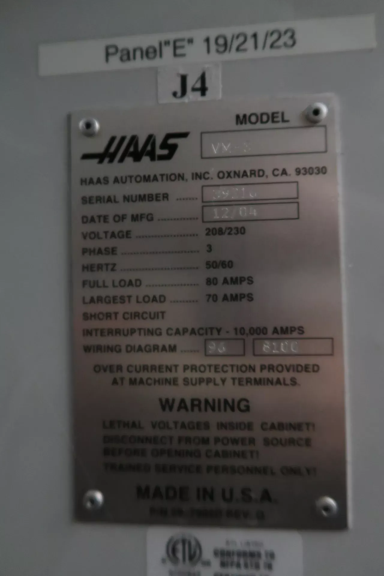 HAAS VM-3 CNC Vertical Machining Centers 1