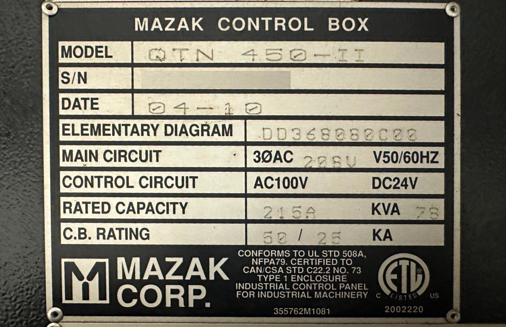 Mazak Quick Turn Nexus 450-II CNC Turning Center - 18" Chuck Lathe 23