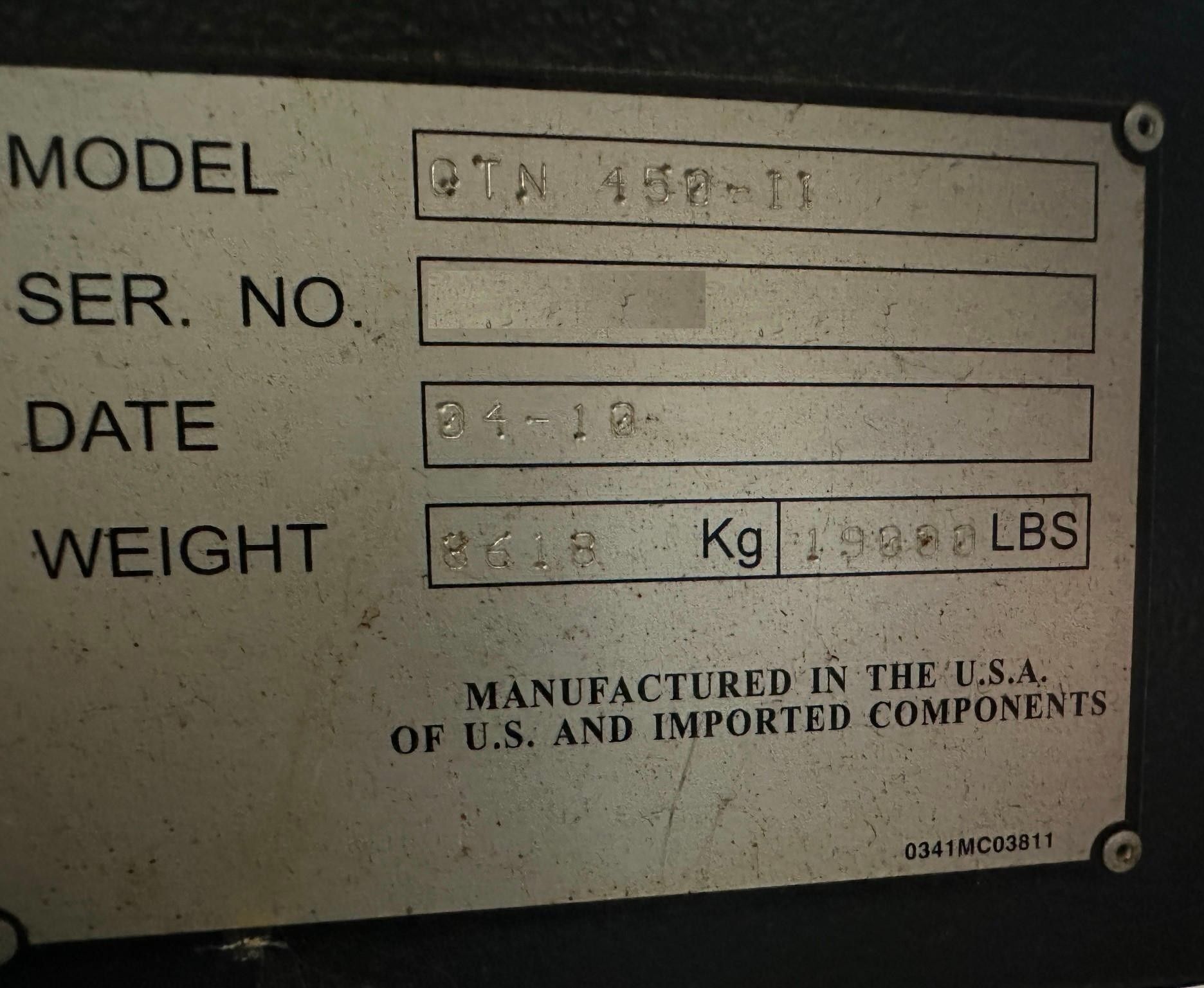Mazak Quick Turn Nexus 450-II CNC Turning Center - 18" Chuck Lathe 24