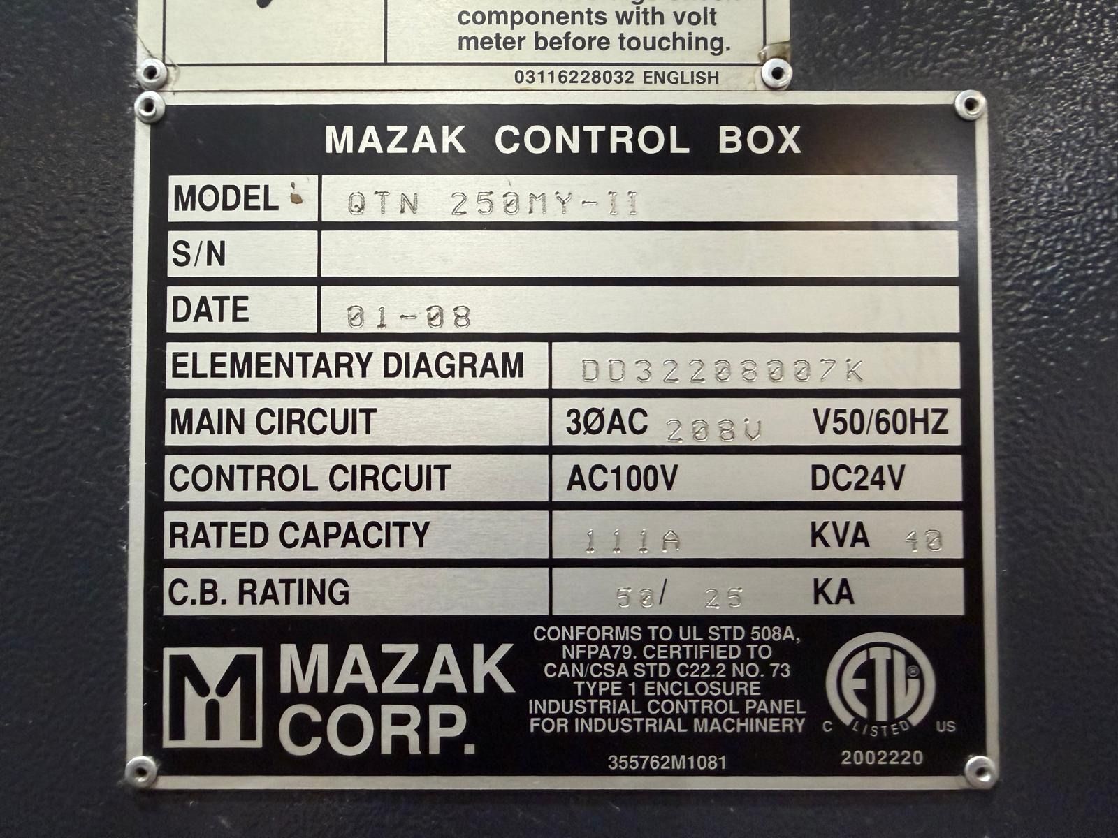 Mazak Quick Turn Nexus 250-II MY CNC Turning Center - Y Axis, C Axis Live Tool Lathe 15