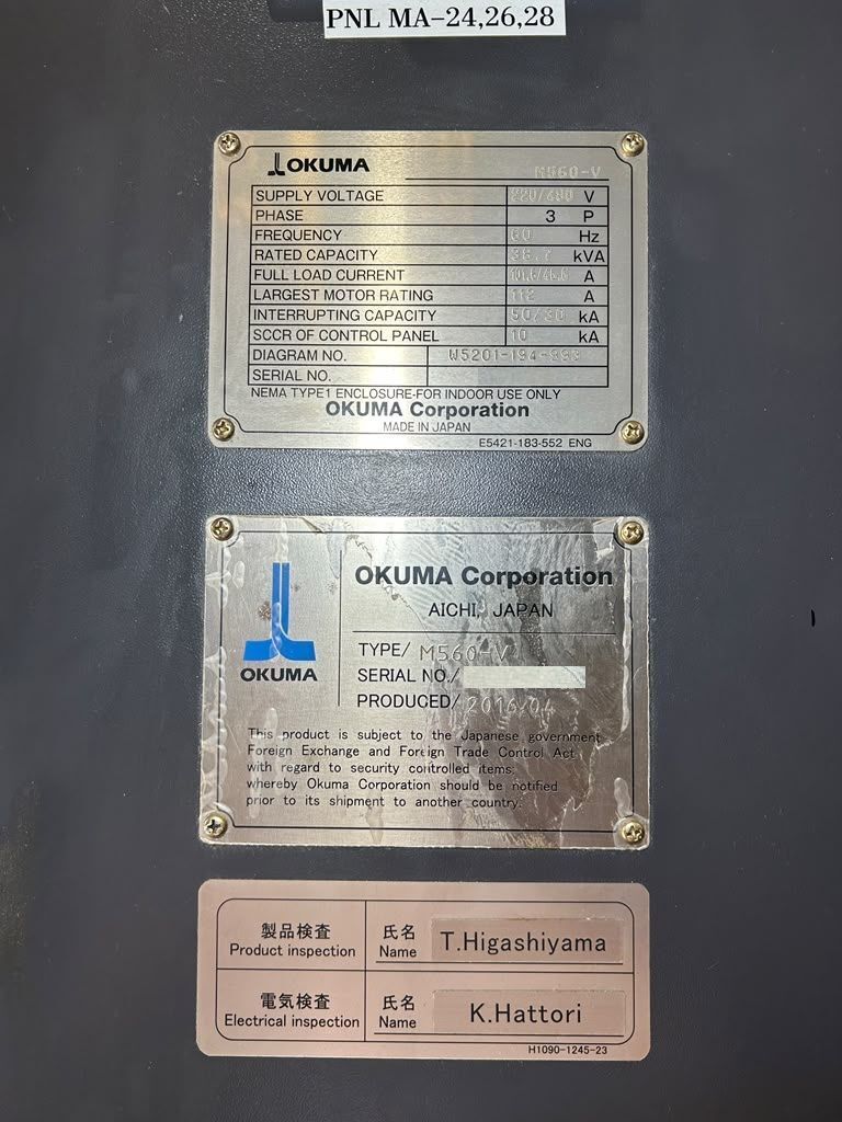 Okuma Genos M560-V CNC Vertical Machining Center - 2016 Mill 25
