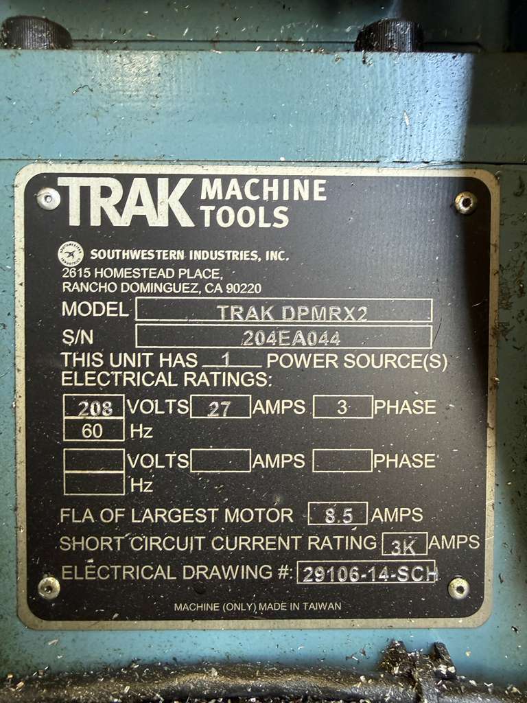 Southwestern Industries TRAK DPM RX2 CNC Bed Type Milling - 2020 13