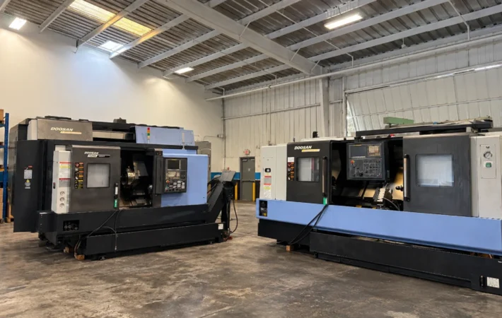 Used CNC machine in a professional industrial warehouse