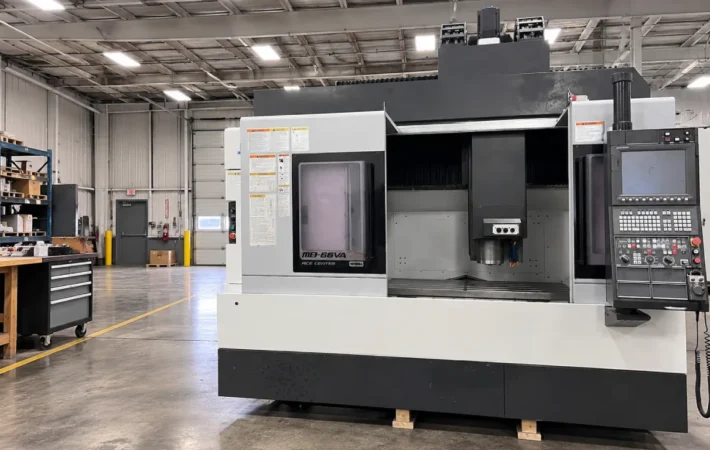 Used CNC machine in a professional industrial warehouse