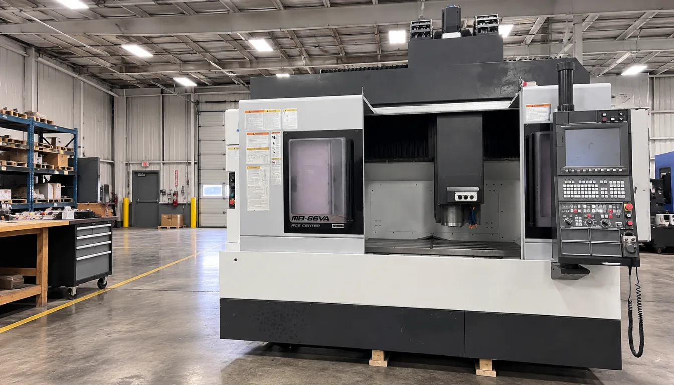 Used CNC machine in a professional industrial warehouse