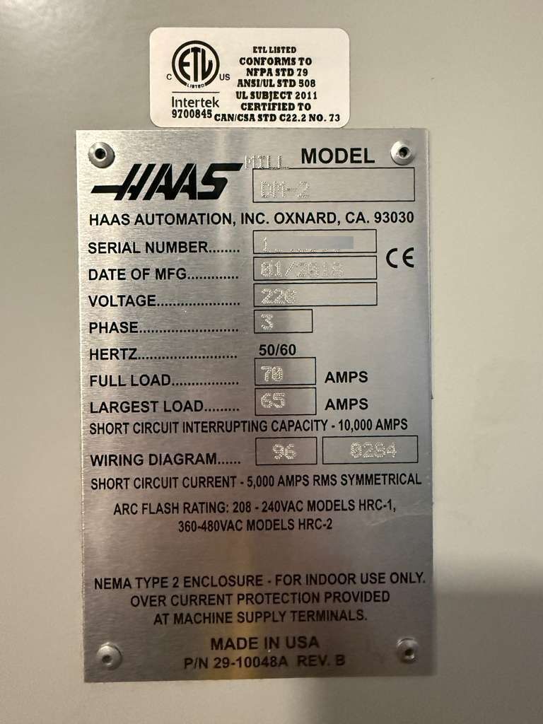Haas DM-2 CNC Vertical Machining Center - 2018 4th Axis Mill 12