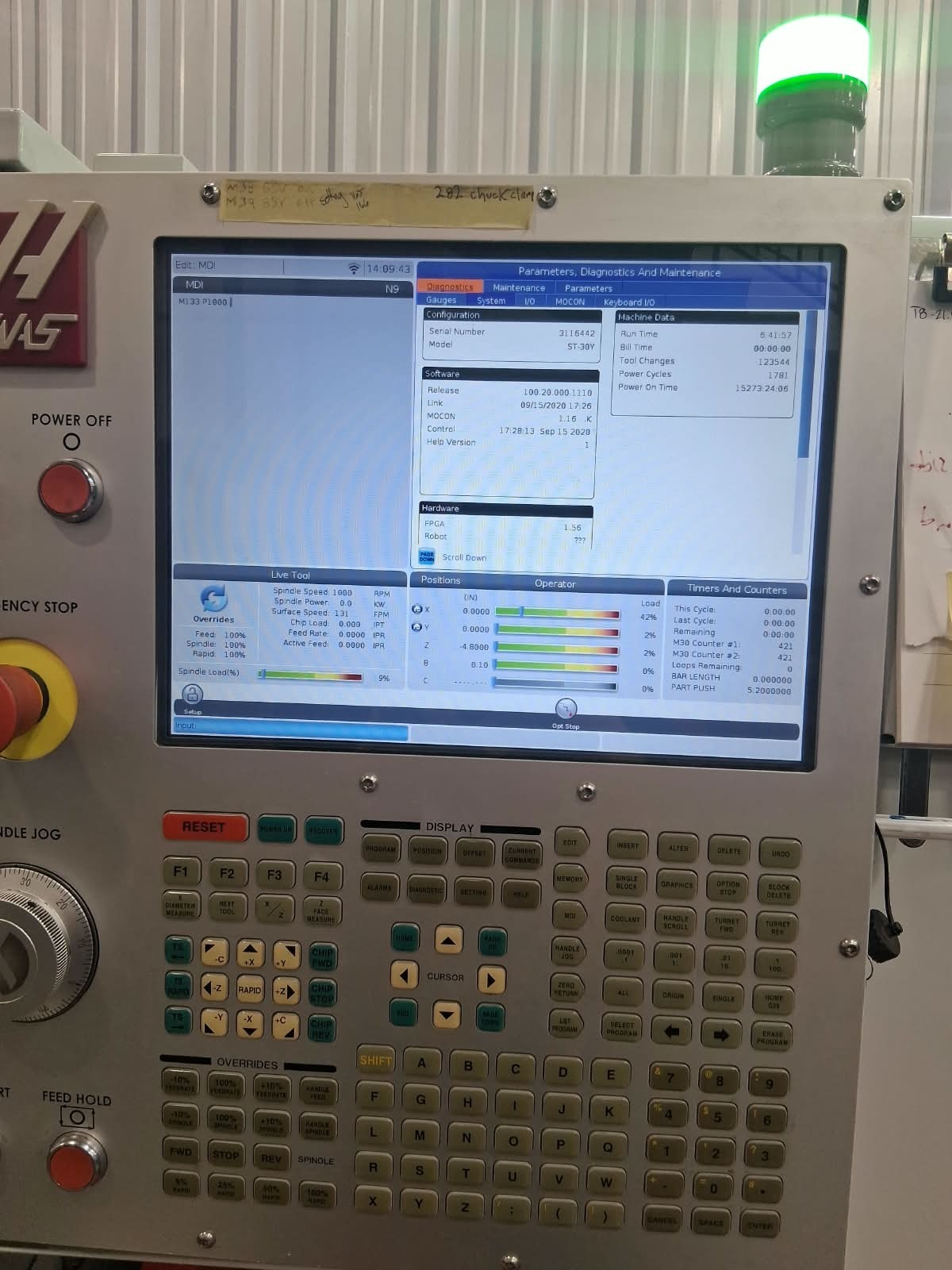 Haas ST-30Y CNC Turning Center - 2019 Bar Feeder, 10" Chuck, Tailstock Lathe 5