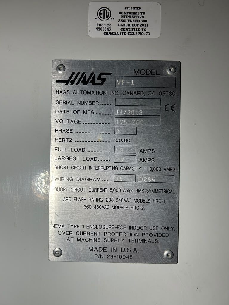 Haas VF-1 CNC Vertical Machininig Center - 4th Axis Ready Mill 18