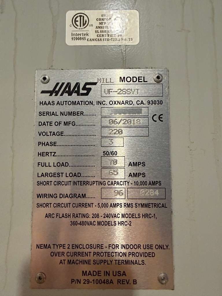 Haas VF-2SSYT CNC Vertical Machining Center - 2018 4th Axis Mill 17