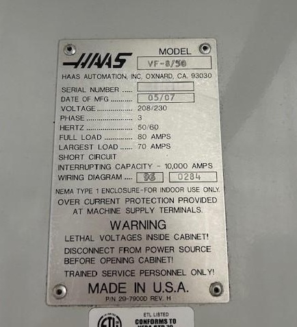 Haas VF 8 50 CNC (2)