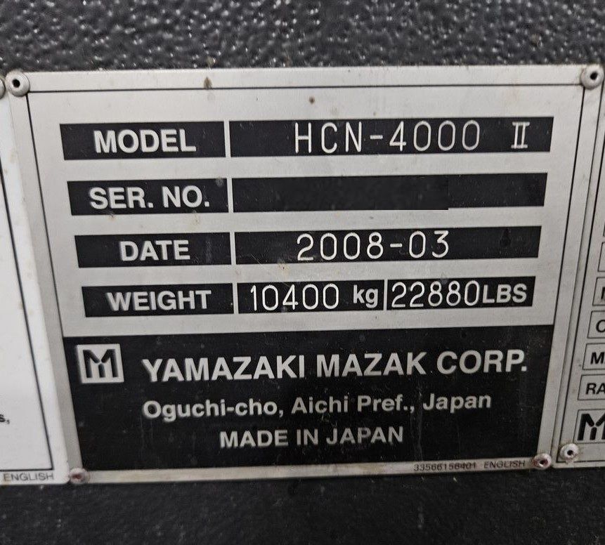 Mazak Nexus HCN-4000II CNC Horizontal Machining Center - 18,000 RPM Mill 7