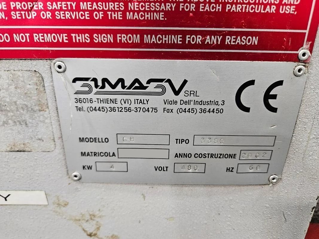 Simasv CH 3380 Hydraulic Angle Bending Roll 8