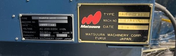 Used Matsuura MAM72 63V PC6 (3)