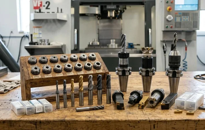 Used CNC machine tooling, tool holders and cutting tools